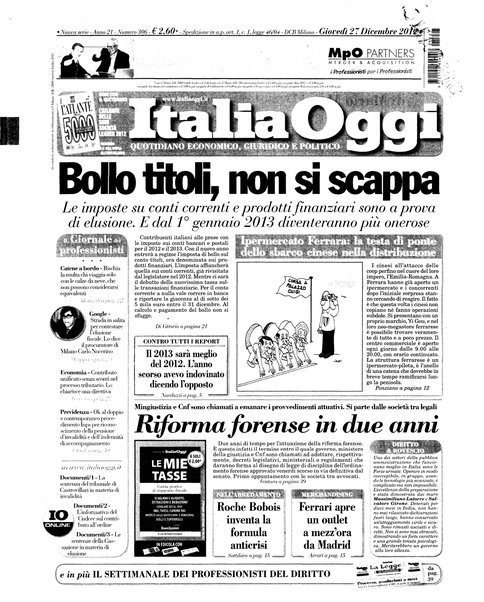 Italia oggi : quotidiano di economia finanza e politica